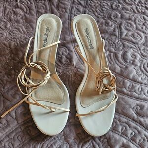 Jeffrey Campbell Cream Strappy Sandals